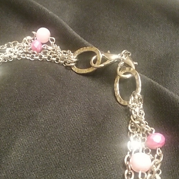 Chico's Multi Strand Silver Toned Beaded Necklace - Picture 2 of 3